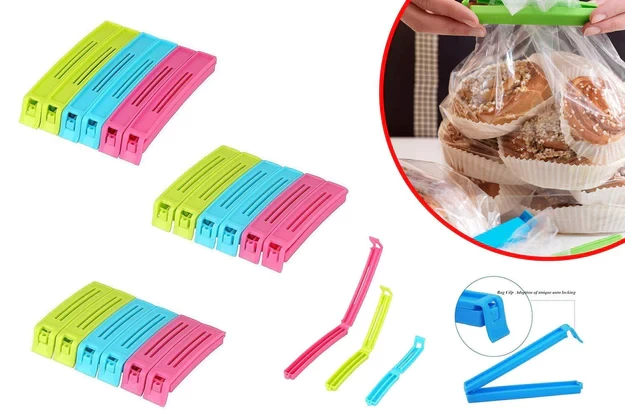 0105 PLASTIC SNACK BAG CLIP SEALER SET (18 PCS, MULTICOLOUR)