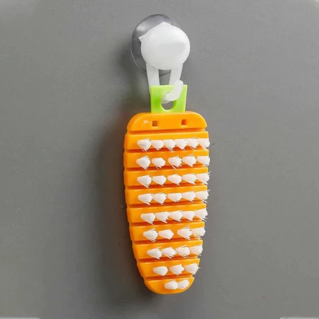 2909 VEGETABLE SCRUBBING BRUSH, VEGETABLE SCRUBBER NON‑TOXIC FRUIT BRUSH CARROT SHAPE VEGETABLE BRUSH FOR POTATO FOR VEGETABLE