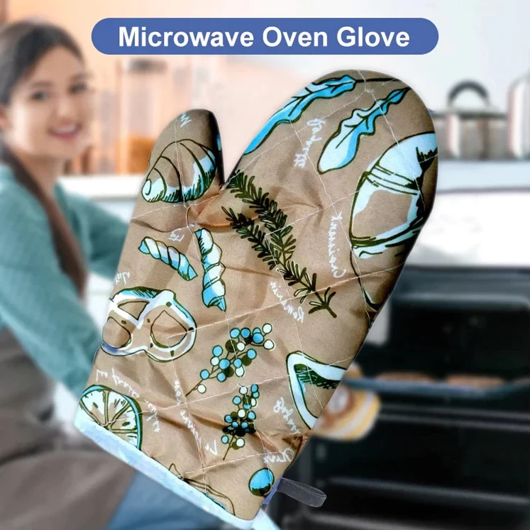 0675 HEAT RESISTANT NON-SLIP OVEN MITTS / GLOVES (1PC)